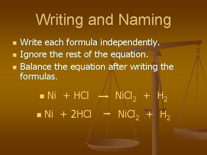 Writing and Naming n n n Write each formula independently. Ignore the rest of Writing and Naming n n n Write each formula independently. Ignore the rest of