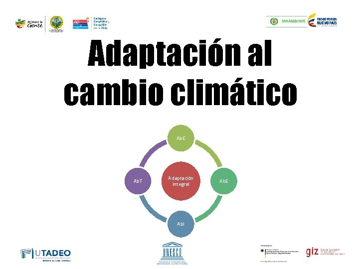 Adaptación al cambio climático Ab. C Ab. T Adaptación Integral Ab. I Ab. E