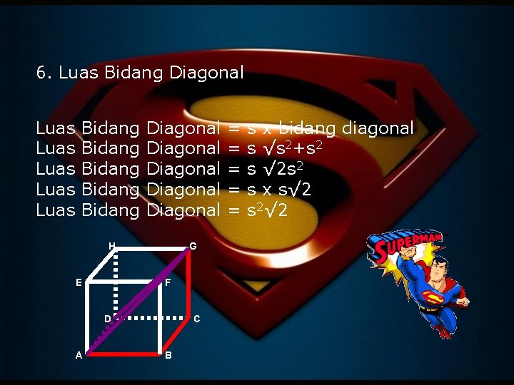 6. Luas Bidang Diagonal Luas Luas Bidang Bidang Diagonal Diagonal H E G F