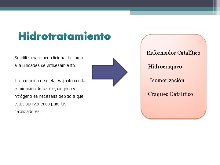 Se utiliza para acondicionar la carga a la unidades de procesamiento. La remoción de