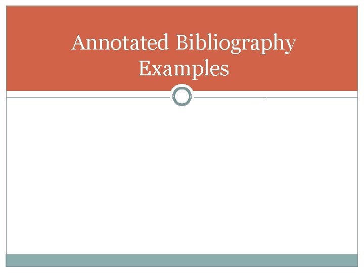 Annotated Bibliography Examples 