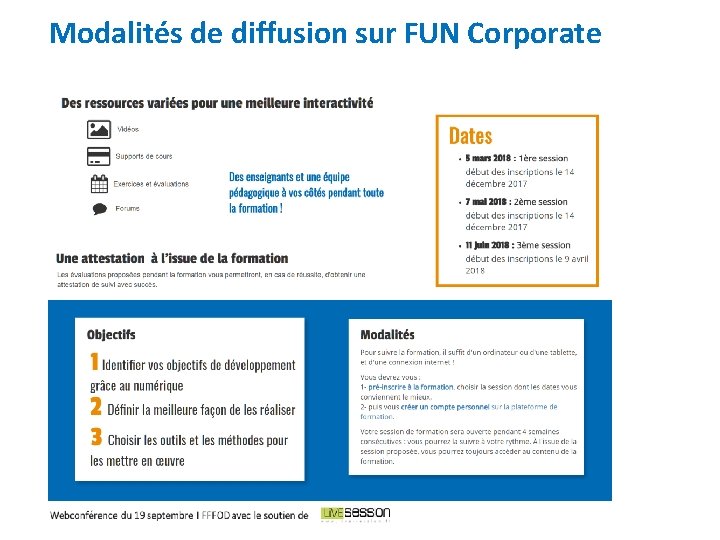 Modalités de diffusion sur FUN Corporate 9 