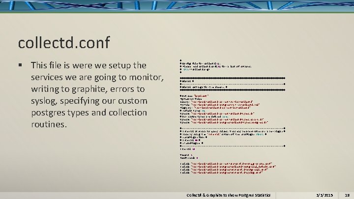 collectd. conf § This file is were we setup the services we are going