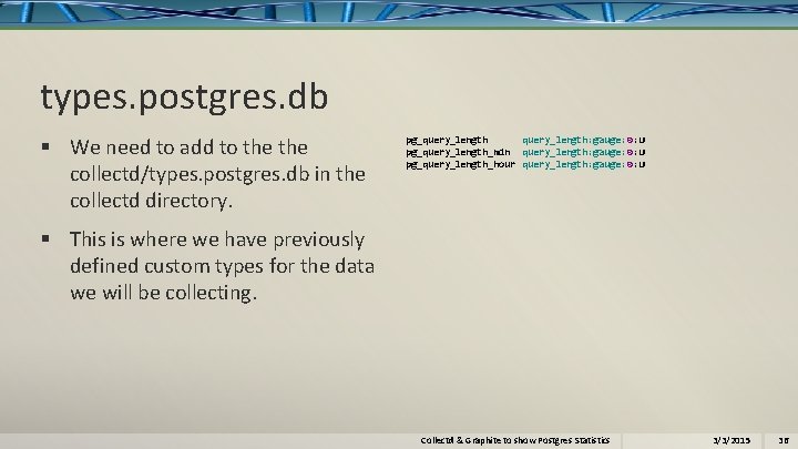 types. postgres. db § We need to add to the collectd/types. postgres. db in