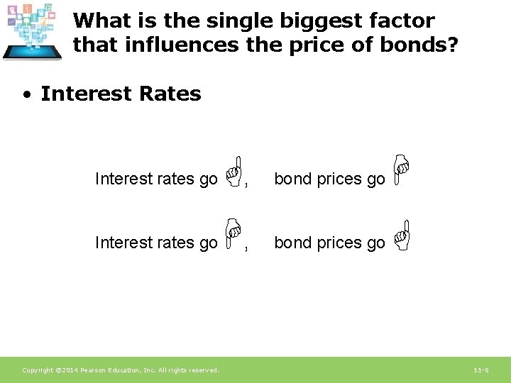 What is the single biggest factor that influences the price of bonds? • Interest What is the single biggest factor that influences the price of bonds? • Interest