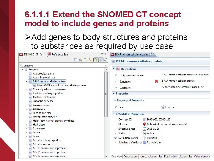 6. 1. 1. 1 Extend the SNOMED CT concept model to include genes and