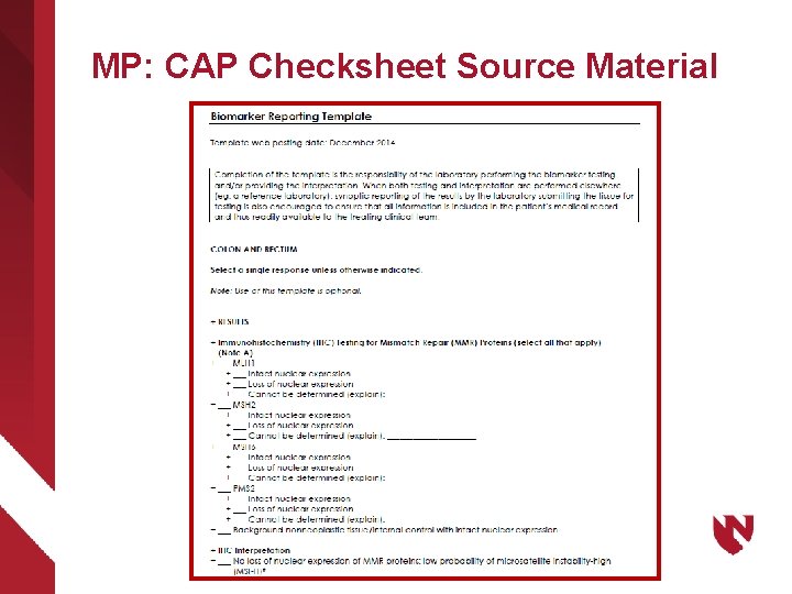 MP: CAP Checksheet Source Material 