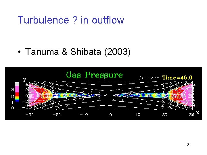 Turbulence ? in outflow • Tanuma & Shibata (2003) 18 