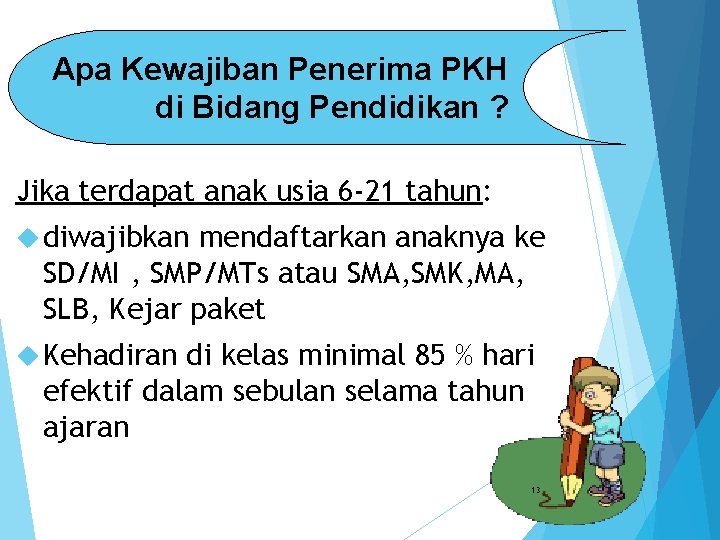 Apa Kewajiban Penerima PKH di Bidang Pendidikan ? Jika terdapat anak usia 6 -21