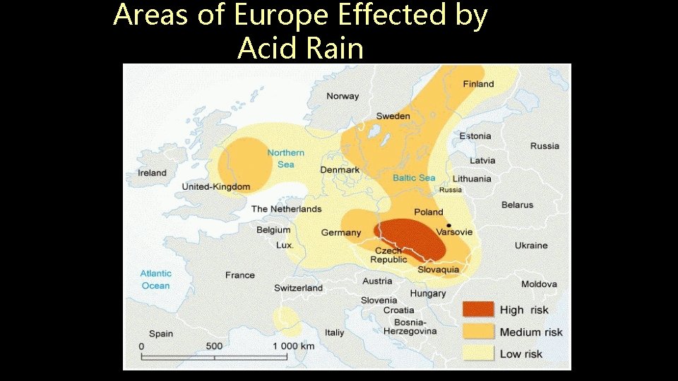 Areas of Europe Effected by Acid Rain 