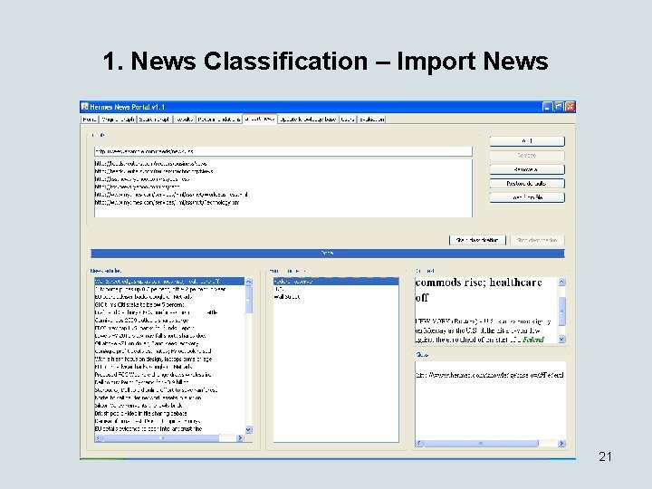 1. News Classification – Import News 21 