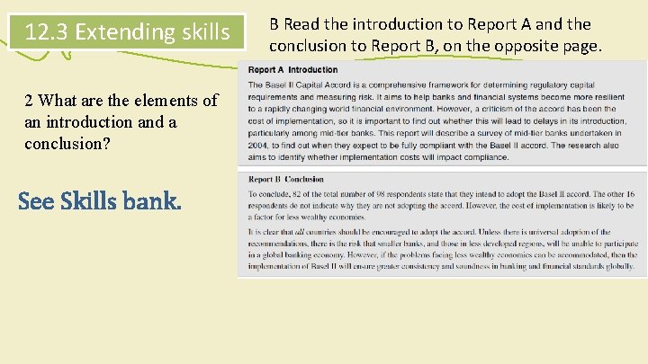 12. 3 Extending skills 2 What are the elements of an introduction and a