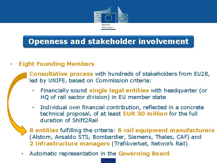 Openness and stakeholder involvement • Eight Founding Members • Consultative process with hundreds of