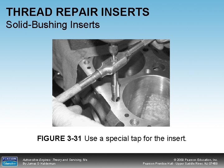 THREAD REPAIR INSERTS Solid-Bushing Inserts FIGURE 3 -31 Use a special tap for the