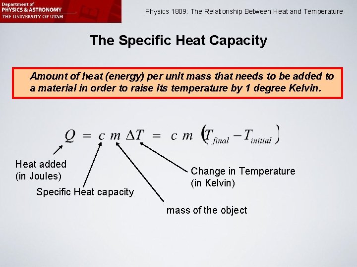 1809: The Relationship Between Heat and Temperature Physics 1809 Minilab 2: Heat and Physics