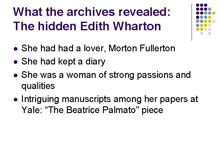 What the archives revealed: The hidden Edith Wharton l l She had a lover,