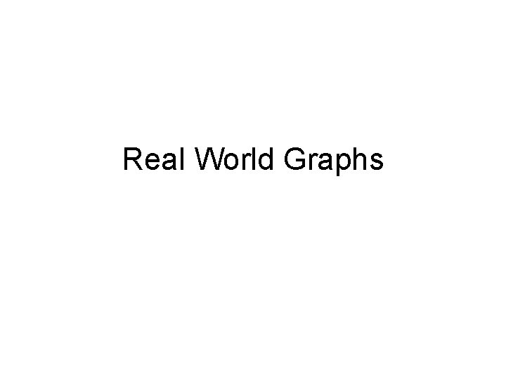 Real World Graphs 