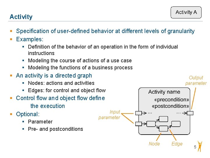 Activity § Specification of user-defined behavior at different levels of granularity § Examples: § Activity § Specification of user-defined behavior at different levels of granularity § Examples: §