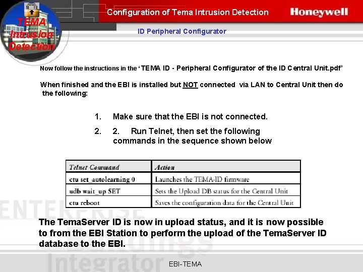 Configuration of Tema Intrusion Detection TEMA Intrusion Detection ID Peripheral Configurator Now follow the