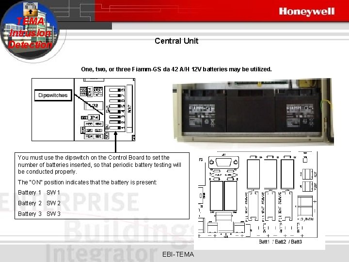 TEMA Intrusion Detection Central Unit One, two, or three Fiamm-GS da 42 A/H 12