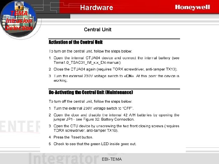 TEMA Intrusion Detection Hardware Central Unit EBI-TEMA 