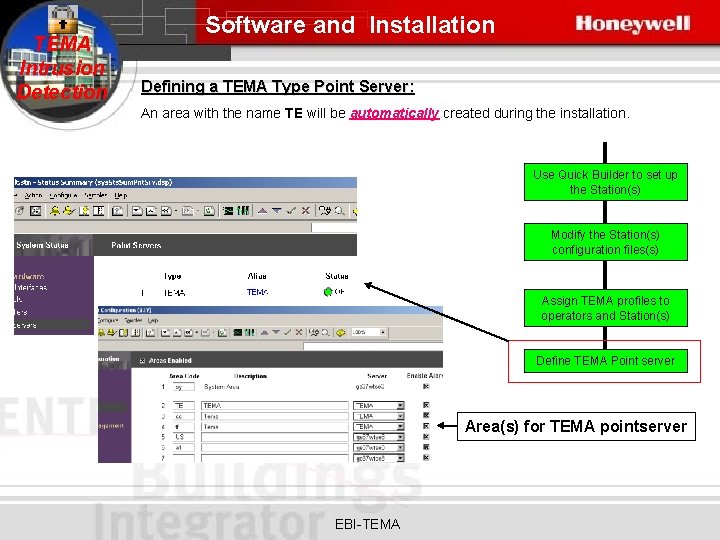 TEMA Intrusion Detection Software and Installation Defining a TEMA Type Point Server: An area