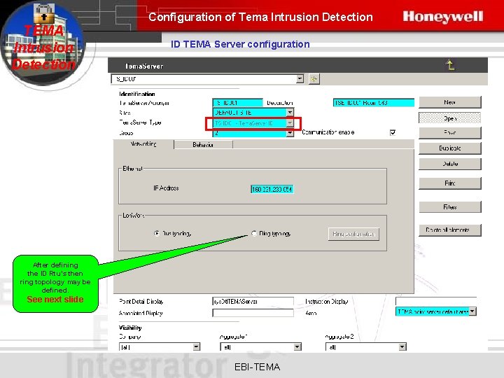 Configuration of Tema Intrusion Detection TEMA Intrusion Detection ID TEMA Server configuration After defining