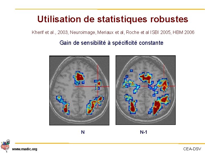 Utilisation de statistiques robustes Kherif et al. , 2003, Neuroimage, Meriaux et al, Roche