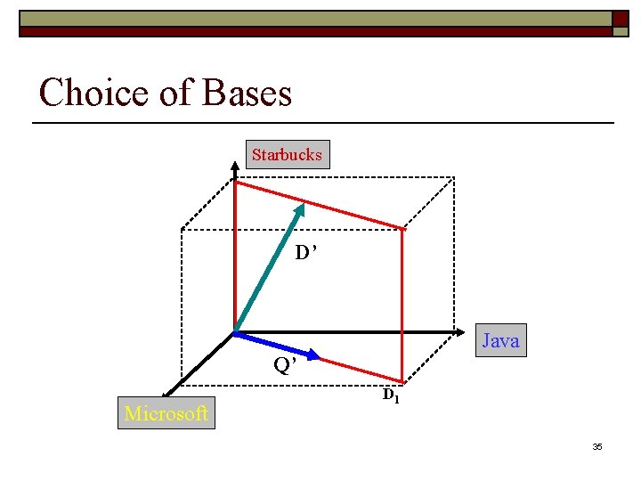 Choice of Bases Starbucks D’ Java Q’ Microsoft D 1 35 