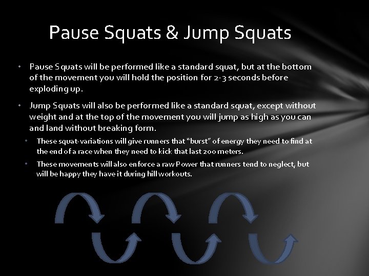 Pause Squats & Jump Squats • Pause Squats will be performed like a standard