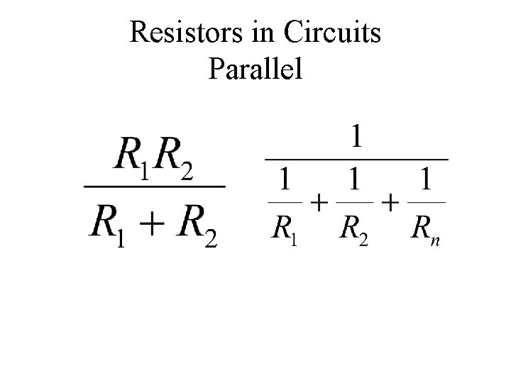 Resistors in Circuits Parallel 