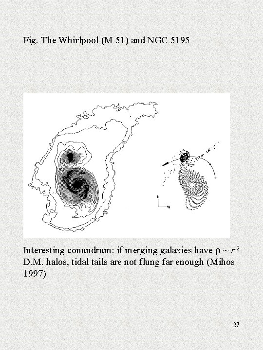 Fig. The Whirlpool (M 51) and NGC 5195 Interesting conundrum: if merging galaxies have