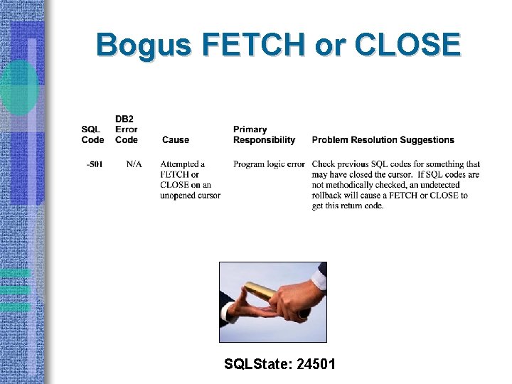 Bogus FETCH or CLOSE SQLState: 24501 