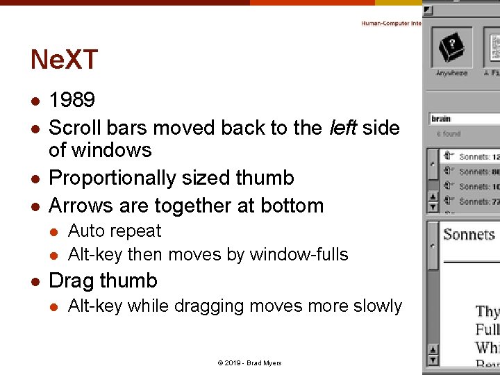 Ne. XT l l 1989 Scroll bars moved back to the left side of