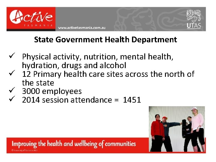 ü ü State Government Health Department Physical activity, nutrition, mental health, hydration, drugs and