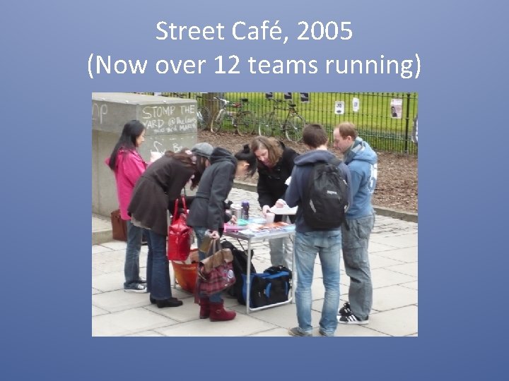 Street Café, 2005 (Now over 12 teams running) 