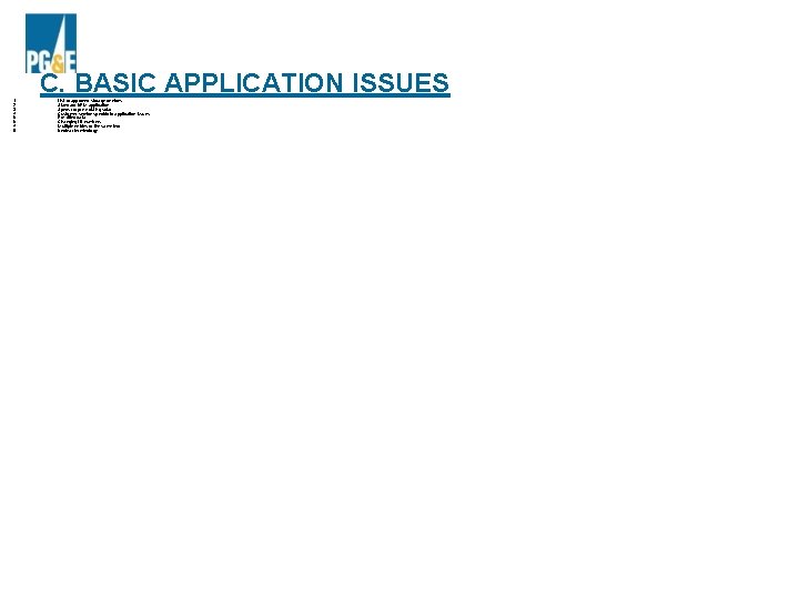1. 2. 3. 4. 5. 6. 7. 8. C. BASIC APPLICATION ISSUES List of