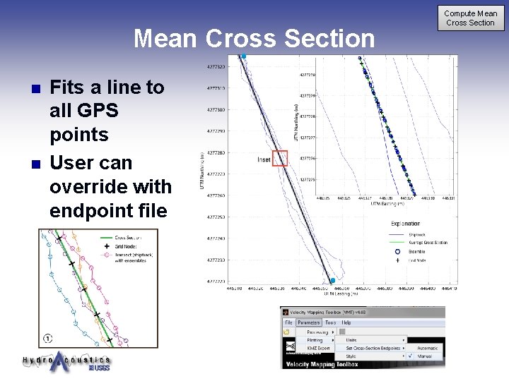 Mean Cross Section n n Fits a line to all GPS points User can Mean Cross Section n n Fits a line to all GPS points User can