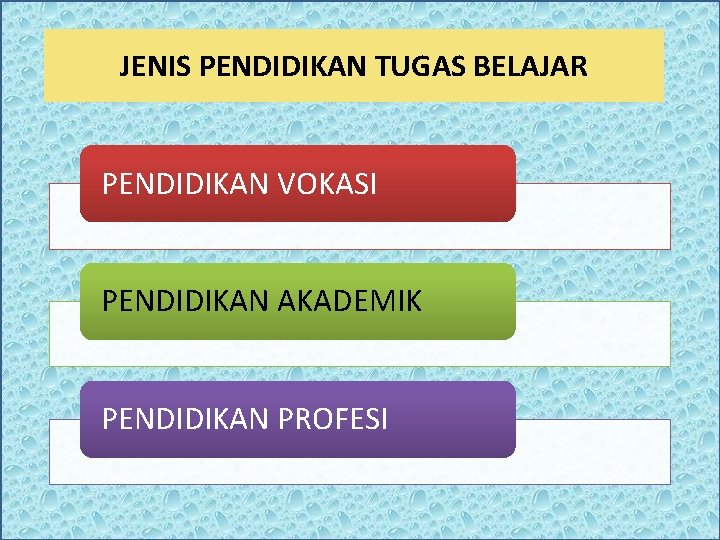 JENIS PENDIDIKAN TUGAS BELAJAR PENDIDIKAN VOKASI PENDIDIKAN AKADEMIK PENDIDIKAN PROFESI 