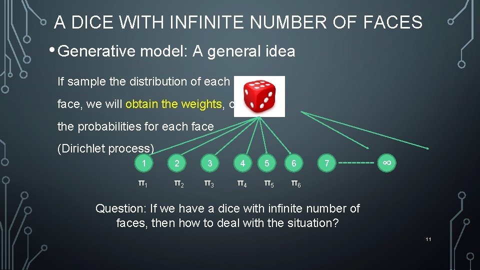 A DICE WITH INFINITE NUMBER OF FACES • Generative model: A general idea If