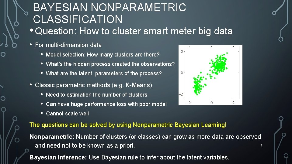 BAYESIAN NONPARAMETRIC CLASSIFICATION • Question: How to cluster smart meter big data • For