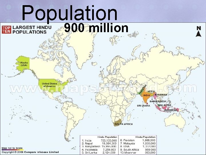 Population 900 million 