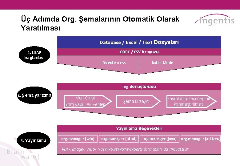 Üç Adımda Org. Şemalarının Otomatik Olarak Yaratılması Database / Excel / Text Dosyaları ODBC