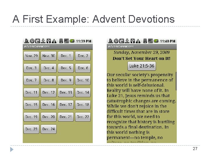 A First Example: Advent Devotions 27 