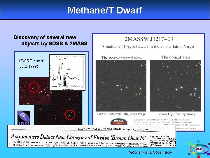 Methane/T Dwarf Discovery of several new objects by SDSS & 2 MASS SDSS T-dwarf