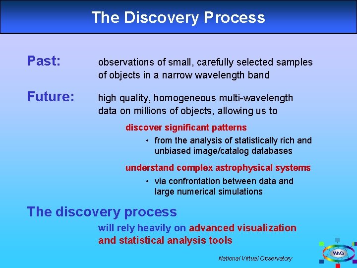 The Discovery Process Past: observations of small, carefully selected samples of objects in a