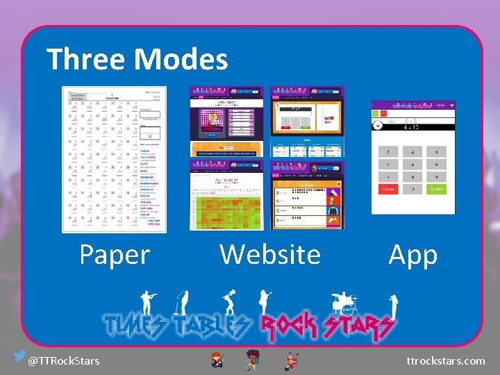 Three Modes Paper @TTRock. Stars Website App ttrockstars. com 