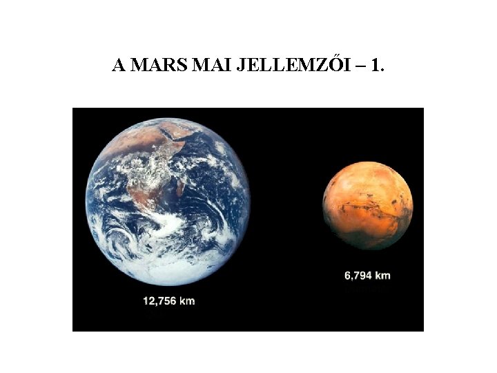 A MARS MAI JELLEMZŐI – 1. 