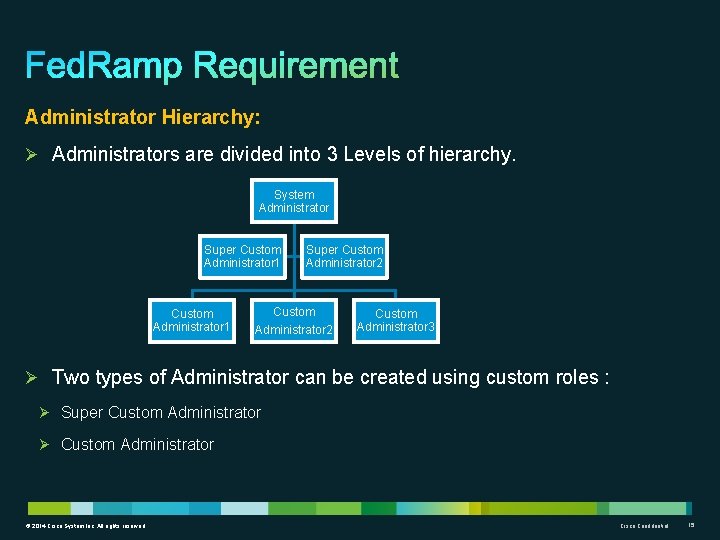 Administrator Hierarchy: Ø Administrators are divided into 3 Levels of hierarchy. System Administrator Super