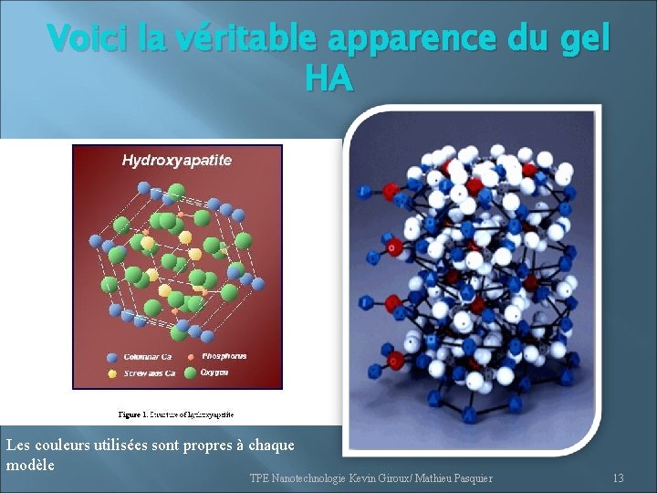 Voici la véritable apparence du gel HA Les couleurs utilisées sont propres à chaque